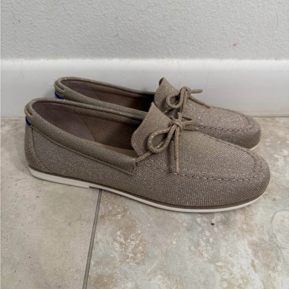 Rothy’s The Boat Shoe in Shimmery Sand